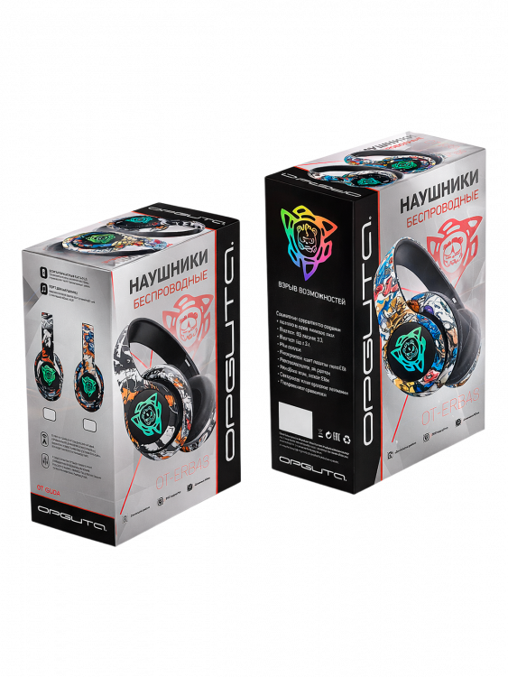 Наушники беспроводные Bluetooth с микрофоном и радио Орбита OT-ERB48 Белые